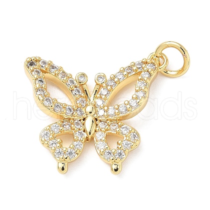 Brass Micro Pave Cubic Zirconia Pendants KK-D357-36G-1