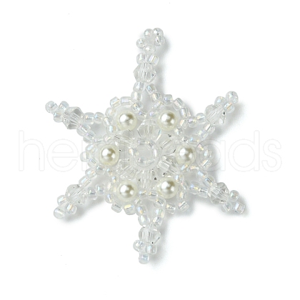 Christmas Seed Beads Beaded Charms PALLOY-MZ00300-01-1