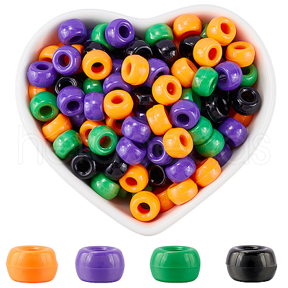 SOFPLATE 800Pcs 4 Colors Halloween Opaque Plastic Beads KY-SP0001-08-1