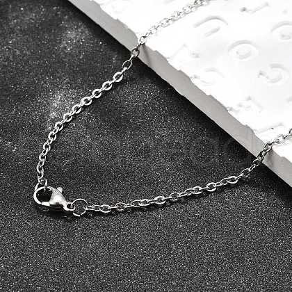 Non-Tarnish Unisex Classic Plain 304 Stainless Steel Mens Womens Necklaces X-STAS-H325-P-1
