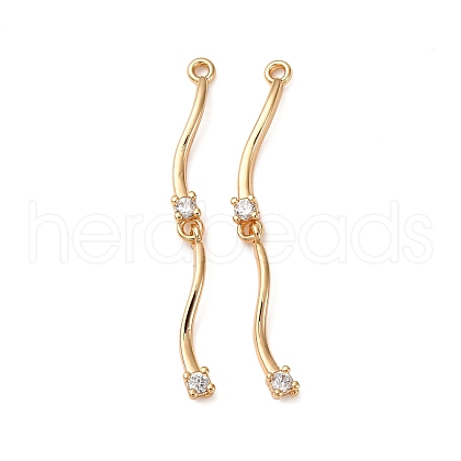 Brass Micro Pave Clear Cubic Zirconia Pendants KK-Z112-30G-1