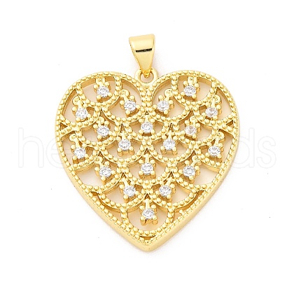 Brass Micro Pave Cubic Zirconia Pendants KK-D325-31G-1