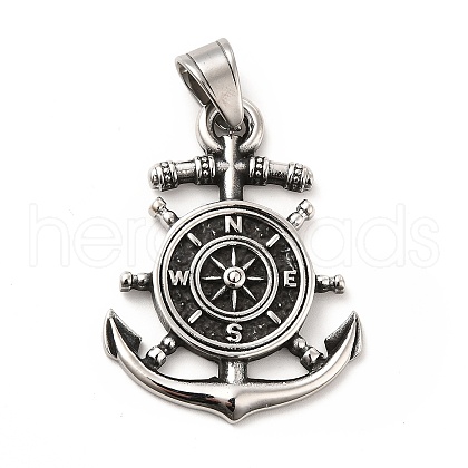 Tibetan Style 304 Stainless Steel Pendants STAS-K243-11AS-1