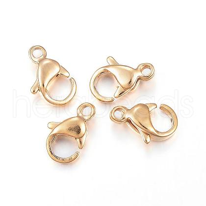 Ion Plating(IP) 304 Stainless Steel Lobster Claw Clasps STAS-H353-A-02G-1