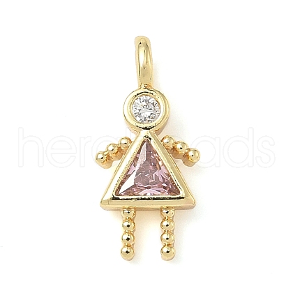 Brass Micro Pave Cubic Zirconia Pendants ZIRC-I356-17G-B10-1