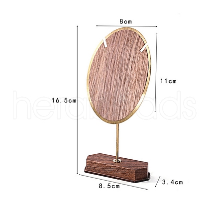 Oval Shaped Wood Necklace Organizer Display Racks ODIS-B002-05C-1