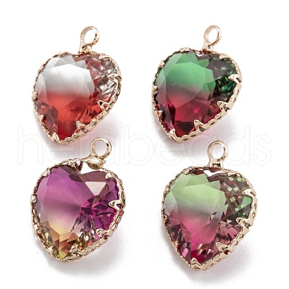 Two Tone Transparent Glass Pendants GLAA-F110-05A-1