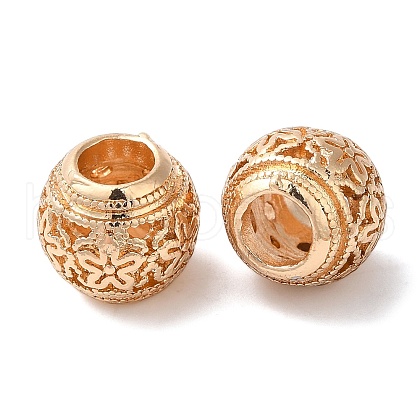 Rack Plating Alloy European Beads PALLOY-S189-07G-1
