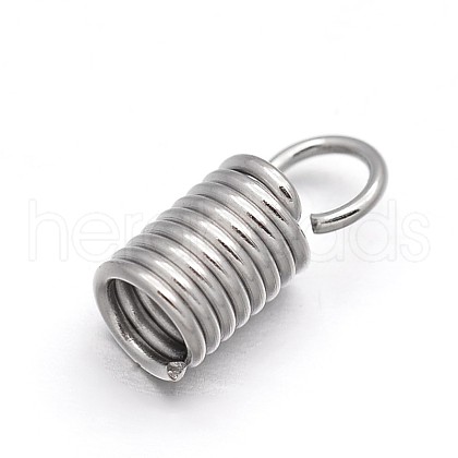 Tarnish Resistant 304 Stainless Steel Coil Cord Ends X-STAS-N071-03-1