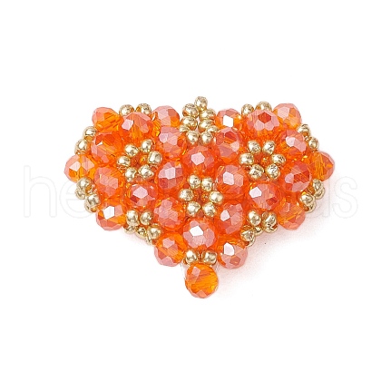 Seed Beads Beaded Charms PALLOY-MZ00341-03-1