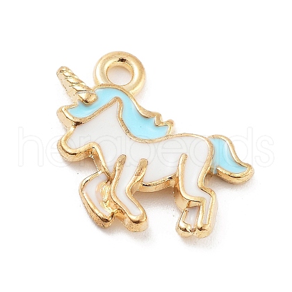 Light Gold Plated Alloy Enamel Pendants X-ENAM-M219-08KCG-04-1