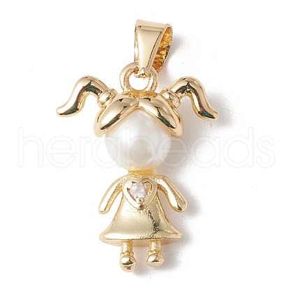Eco-Friendly Rack Plating Brass Micro Pave Cubic Zirconia Pendants KK-F835-10G-1