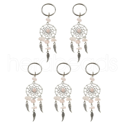 Natural Chip Rose Quartz Keychain KEYC-YW0001-01-1