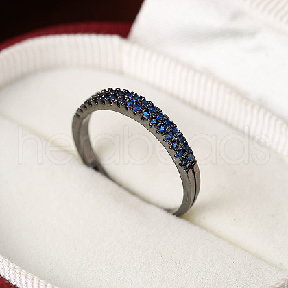 Brass Micro Pave Cubic Zirconia Finger Rings for Women FS-WG59B22-14-1