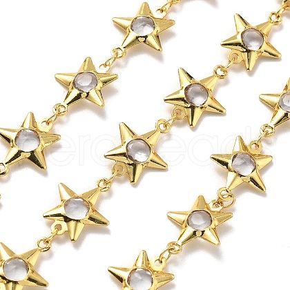 Brass Glass Link Chains CHC-R001-06G-02-1