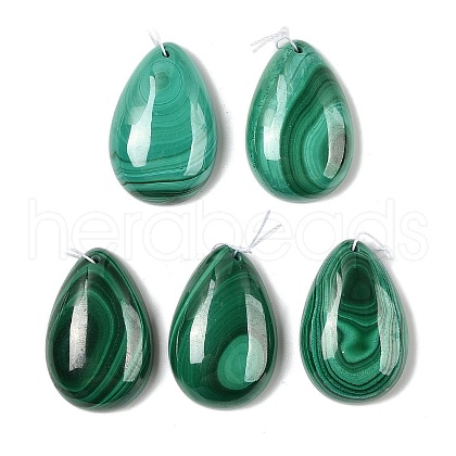 Natural Malachite Pendants G-K352-02-1
