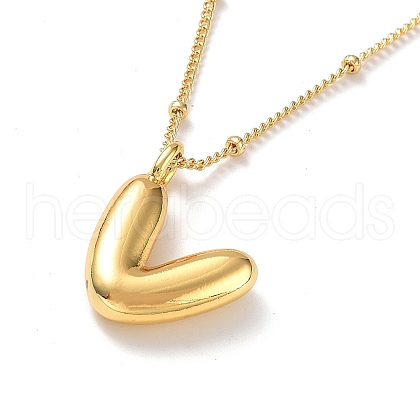 Initial Letter Brass Pendant Necklaces NJEW-A015-21G-V-1