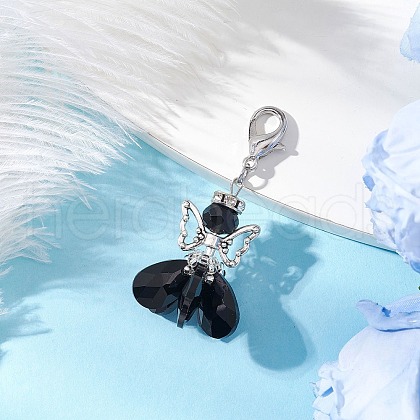 Angel Glass Pendant Decorations HJEW-MZ00260-07-1