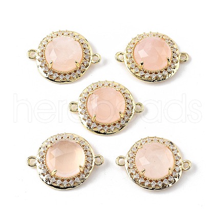 Natural Rose Quartz Faceted Connector Charms G-H323-03G-15-1