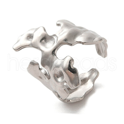 304 Stainless Steel Open Cuff Ring RJEW-C068-05C-P-1