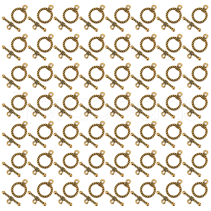 GOMAKERER 150Pcs Tibetan Style Alloy Toggle Clasps FIND-GO0002-99AG-1