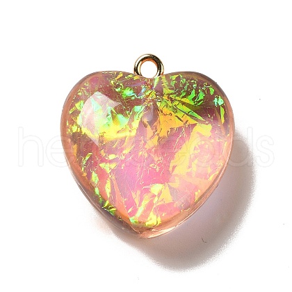 Transparent Resin Pendants RESI-F035-02B-1