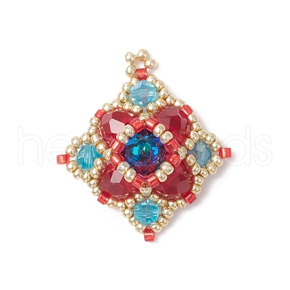 Glass Seed Beaded Pendants PALLOY-MZ00423-01-1