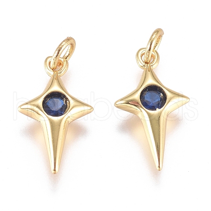 Brass Micro Pave Cubic Zirconia Charms ZIRC-G168-53G-01-1
