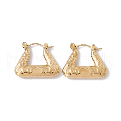 Ion Plating(IP) 304 Stainless Steel Trapezoid Hoop Earrings for Women EJEW-E199-15G-1