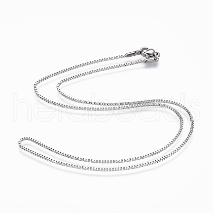 304 Stainless Steel Box Chain Necklaces NJEW-F248-05A-P-1