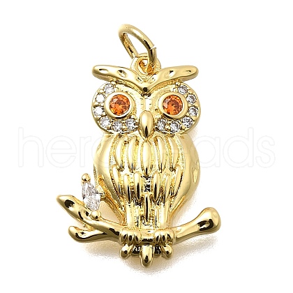 Brass Micro Pave Cubic Zirconia Pendants KK-Z093-17G-1