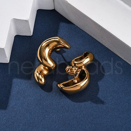 304 Stainless Steel Twist Stud Earrings EJEW-P299-02G-1