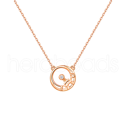 Classic Vintage S925 Silver Iron Tower Necklace with Micro-Inlaid Zircon FX3996-1