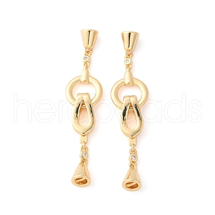 Brass Fold Over Clasps KK-L289-009G-1