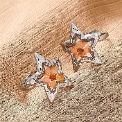 304 Stainless Steel Adjustable Open Cuff Statement Rings RJEW-C083-19P-04-1
