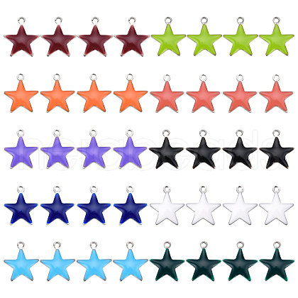 DICOSMETIC 40Pcs 10 Colors 201 Stainless Steel Enamel Charms STAS-DC0003-94-1