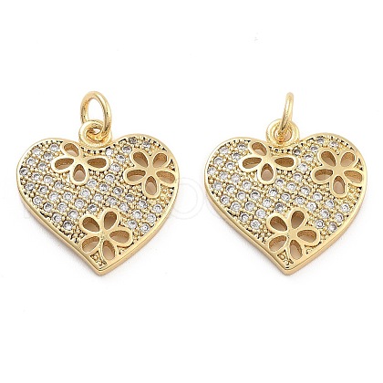 Brass Pave Cubic Zirconia Pendants KK-U009-10F-G-1