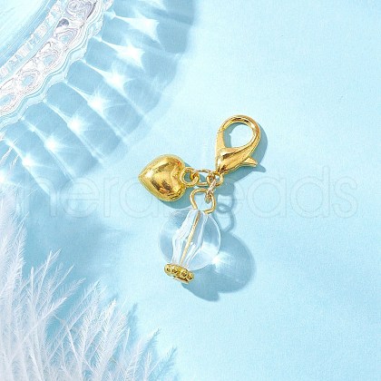 Clear Acrylic & Alloy Pendant Decorations HJEW-JM03050-01-1