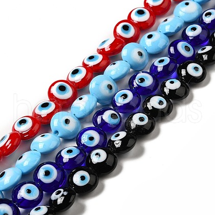 Handmade Evil Eye Lampwork Beads Strands LAMP-E030-03-1