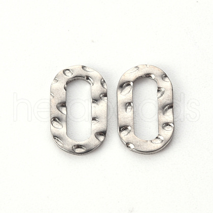 Non-Tarnish Hammered 201 Stainless Steel Linking Rings STAS-T052-16P-1