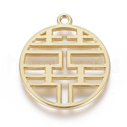 Alloy Enamel Chinese Symbol Pendants PALLOY-I166-35KCG-1