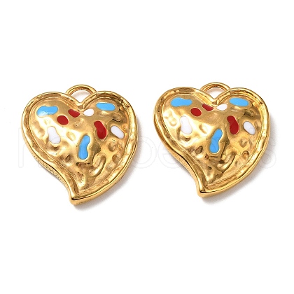 304 Stainless Steel Enamel Pendants STAS-D373-04G-1