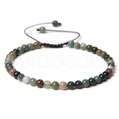 Adjustable Women's Indian Agate Beaded Bracelet CN3407-15-1