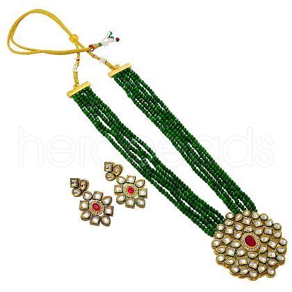Bohemian Style Multi-Layer Alloy Imitation Agate and Glass Jewelry Set FS-WGE22E9-03-1