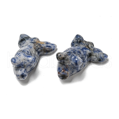 Natural Blue Spot Jasper Carved Healing Goldfish Figurines DJEW-D012-08J-1