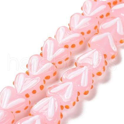 Heart Handmade Lampwork Beads Strands LAMP-G150-01D-1
