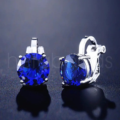 Brass Cubic Zirconia Clip-on Earrings WGE68B6-06-1