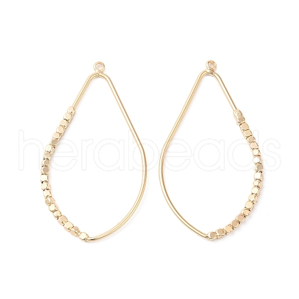 Brass Open Back Bezel Pendants KK-O144-25G-1