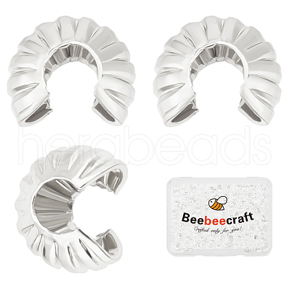 Beebeecraft 160Pcs Brass Crimp Bead Cover FIND-BBC0003-65A-S-1