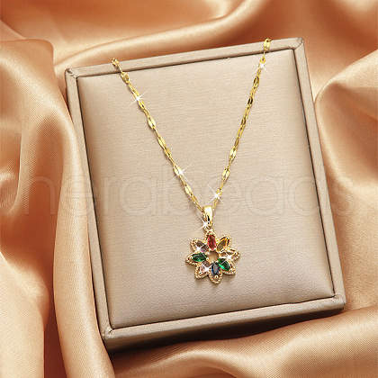 Alloy Colorful Rhinestone Pendant Necklaces for Women WGDF473-22-1